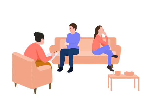 Illustration of a couples therapy session