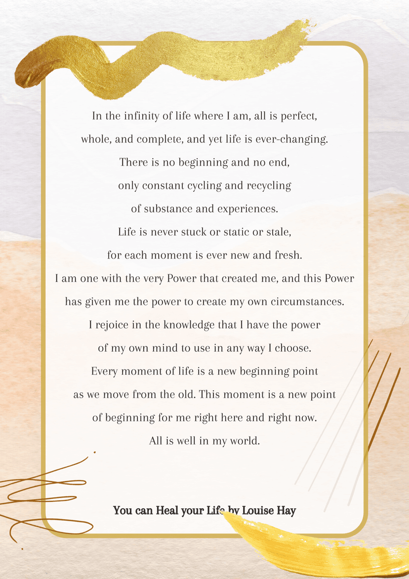 Affirmation from You Can Heal Your Life by Louise Hay